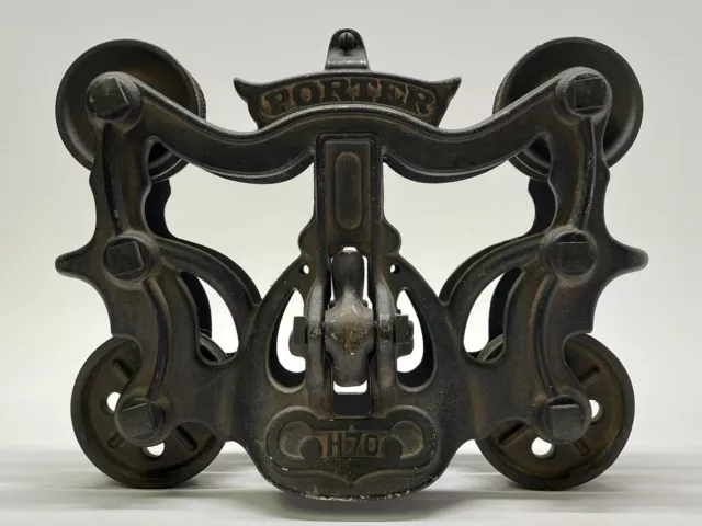 Restoration Hardware Cast-Iron Barn Door Trolley Pendant Lighting Decor See Desc