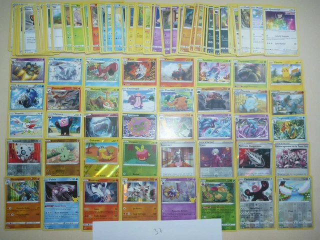 LOT DE 100 cartes Pokémon - rares holos reverses brillantes Pikachu