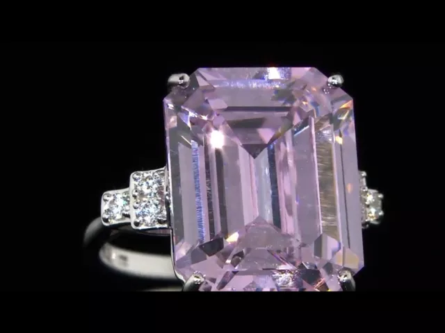 MICHELLE MONE RING Diamonique 20ct Simulated Pink Diamond Silver