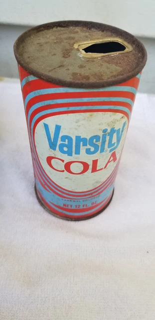 Varsity Cola Juice Tab Straight Steel  Soda Can Cans Empty Up