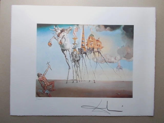 LITHOGRAPHIE, SALVADOR DALI " La Tentation de St Antoine " signée et