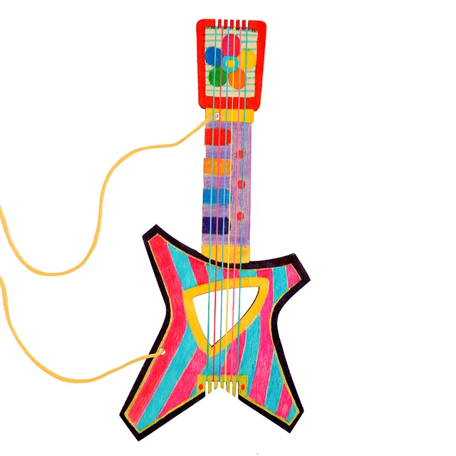 Material de guitarra creativo regalo de cumpleaños hágalo usted mismo material de guitarra de madera color vivo