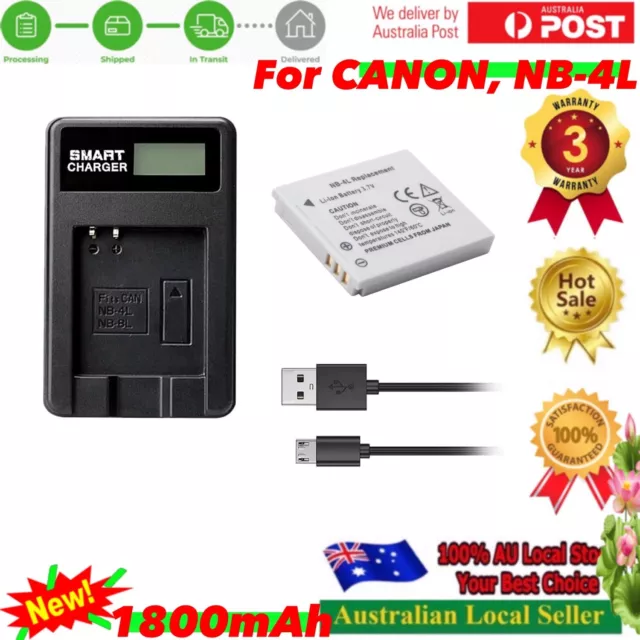 NB-4L NB4L 3.7V Digital Li-on Battery Pack For Canon Camera And SLIM USB Charger