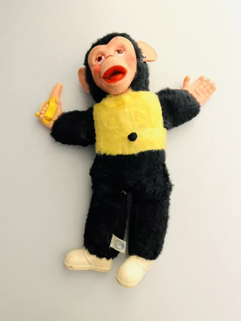 VTG Zippy Monkey Plush Stuffed Doll Rubber Face Banana Yellow Black Mr BIM ZIP