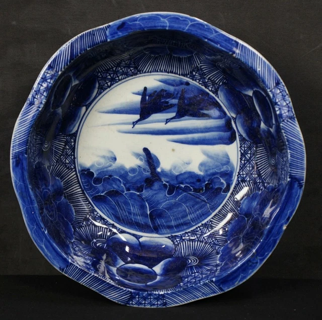 Antique Japan Domburi Imari bowl plate 1880s Meiji ceramic craft
