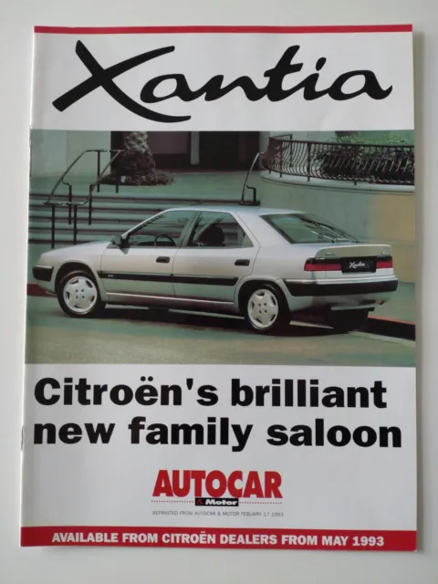 Autocar & Motor Magazine Citroen Xantia Saloon Article Test Review Brochure 1993