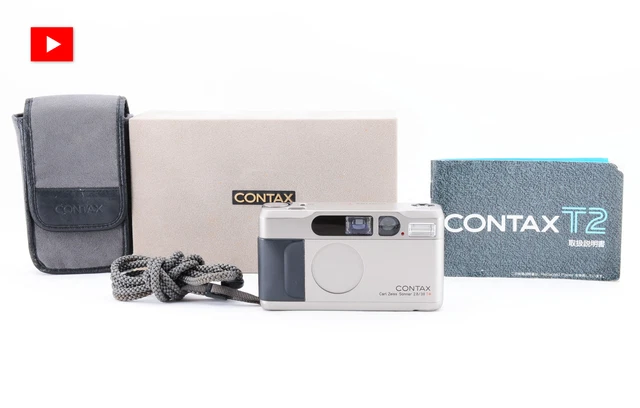 [N MINT in BOX] Contax T2 Titan Silver 35mm Point & Shoot Film Camera From JAPAN