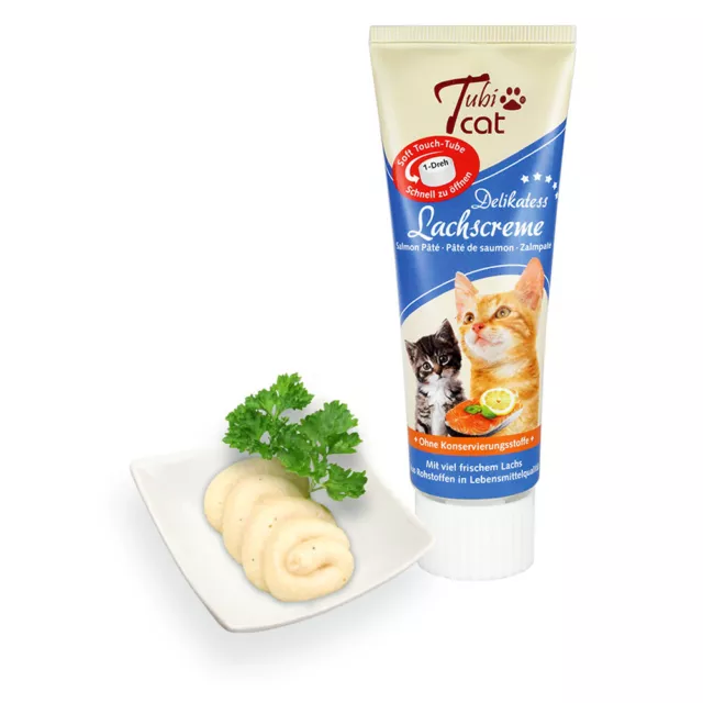 Tubicat Delikatess-Lachscreme pour Chats 75 G, Kazensnack, Neuf