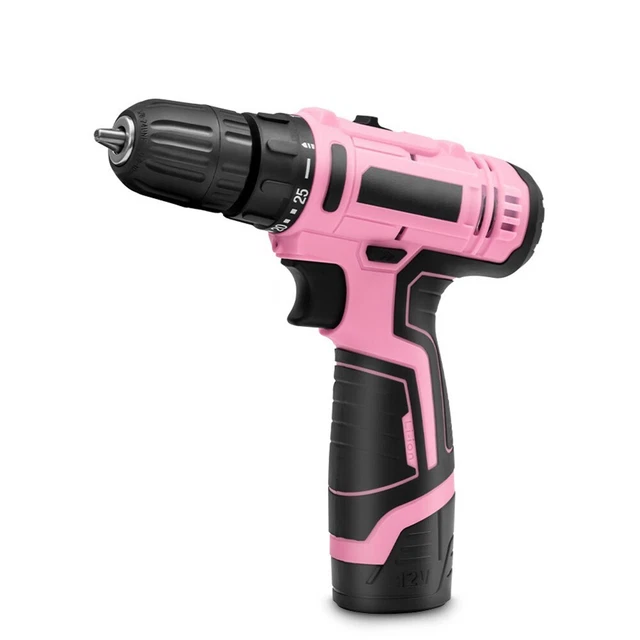 Batteria leggera agli ioni di litio rosa trapano borsa attrezzi ricaricabile