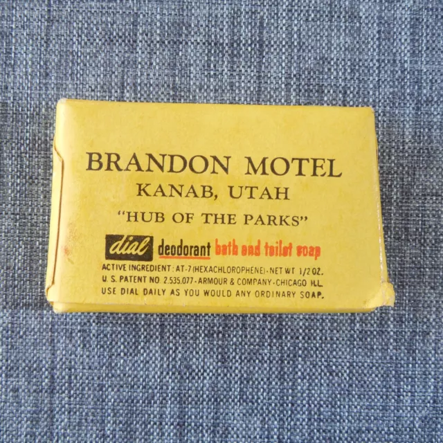 Vintage Hotel Soap BRANDON MOTEL Kanab Utah CLOSED Best Western Motels