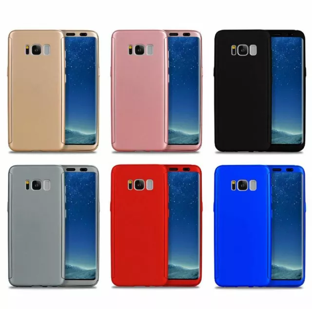 360 Hybrid Shockproof Case Cover Tempered Glass for Samsung Galaxy S5 S6 S7 S8 +