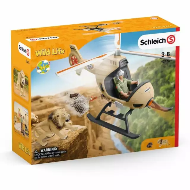 Schleich Wild Life Animal Rescue Helicopter 42476 Ranger and Hippopotamus Calf