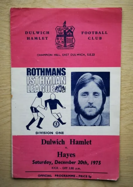 Non League Football Programme Dulwich Hamlet Champion Hill - Various Home Games