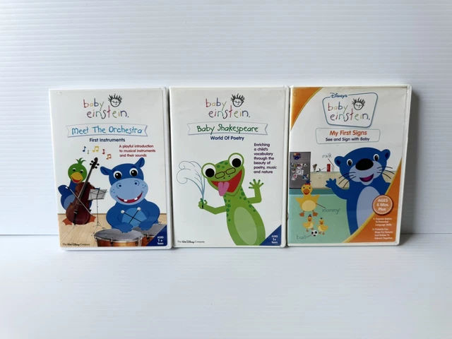 LOT OF 3 Baby Einstein DVDs Baby Toddler Learning Sight & Sounds Disney ...