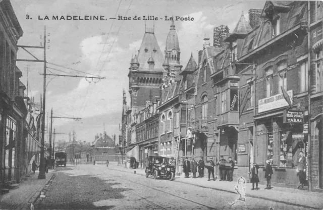 Cpa 59 La Madeleine Rue De Lille La Poste