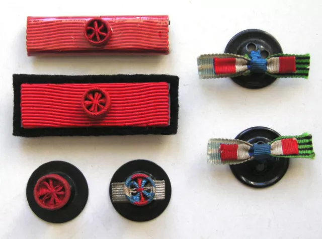 LOT de ROSETTES + RUBANS OFFICIER LEGION D' HONNEUR + RAPPELS DE BOUTONNIERES