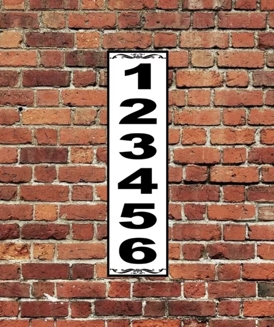 House Number Sign Aluminum 3" x 12" Custom Personalized Home Address Plaque Vert