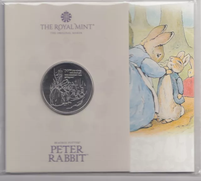 Coin 2021 Peter Rabbit Brilliant Uncirculated £5 Royal Mint Pack BUNC