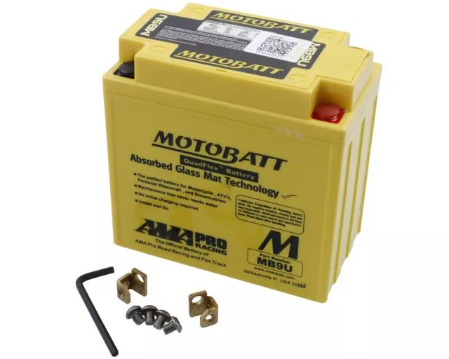 Batterie 11Ah MOTOBATT MB9U YAMAHA RD200, APRILIA RS125, CAGIVA Mito 125, N90