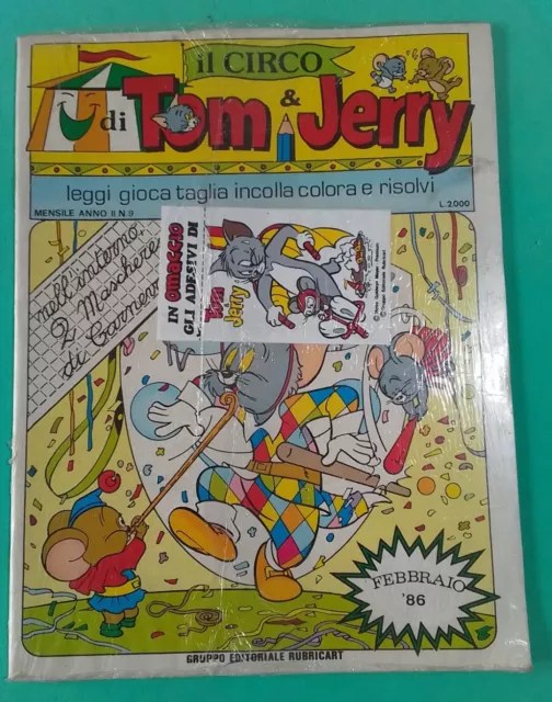 TOM &JERRY-IL CIRCO-ANNO II N. 9 FEB. 1986- BLISTERATO CON ADESIVO- Integro