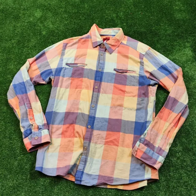 Camisa con botones Quicksilver Adulto Talla mediana Franela a cuadros...