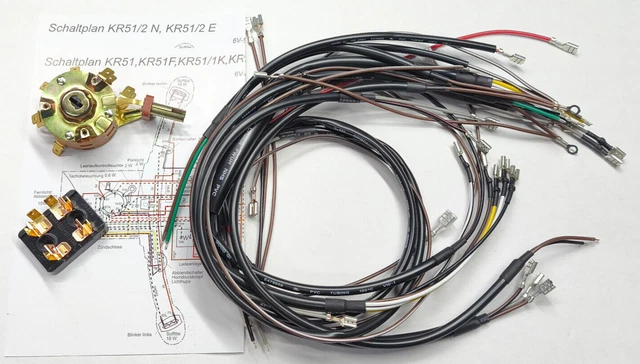 kr51/2 zündschloss belegung vape KWO Kabelbaum Simson MZA Simson KR51/2 Schwalbe Kabelbaum Schaltplan VAPE  Elektronische Zündung KWO Ersatzteil main image 0