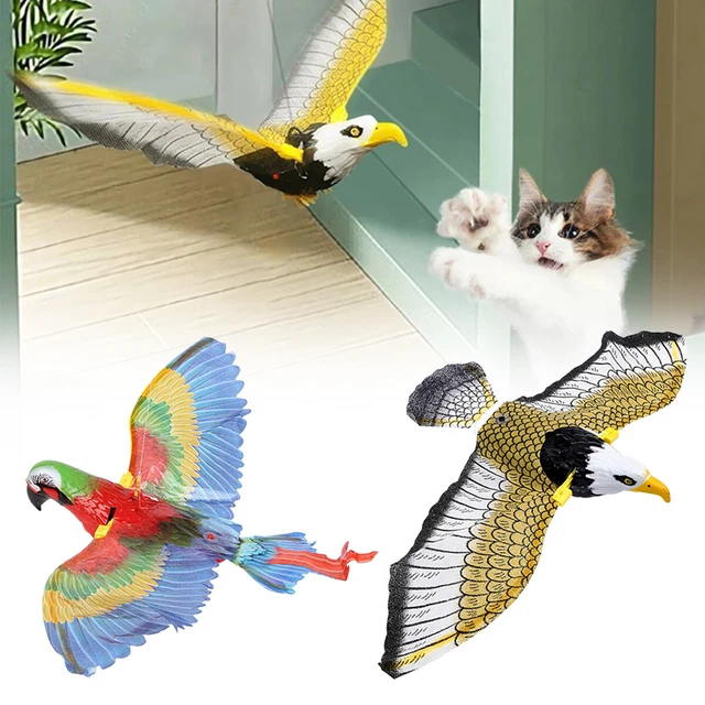 Electric Simulation Flying Bird Cat Hanging Door Interactive Scratch Play Toy