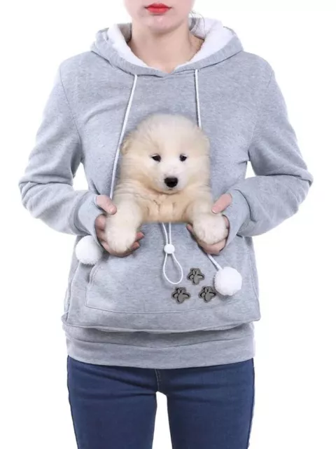 Cat Lovers Hoodies Ears Pouch Dog Pet Casual Kangaroo Pullovers Sweatshirt New