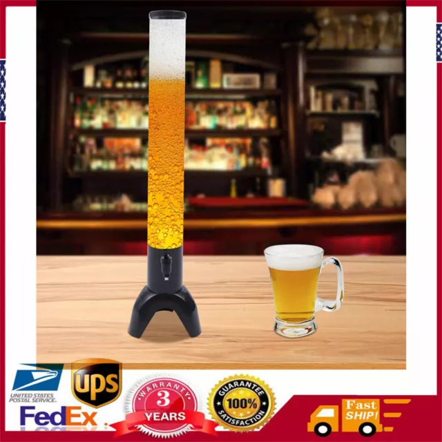 3L Beer Tower Dispenser, Clear Liquor Tower Dispenser with Removable Ice Tube