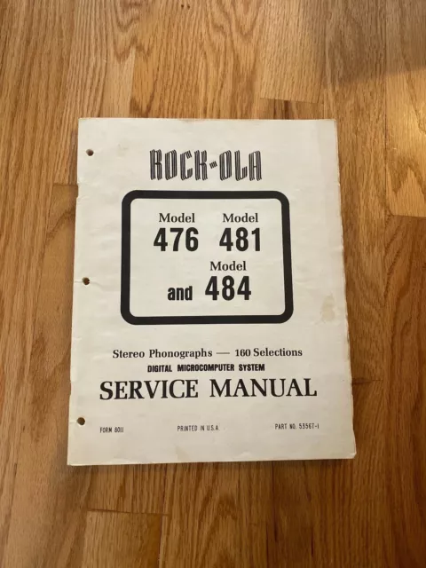 Rock-ola Stereo Phonographs Model 476 481 & 484  Service Manual