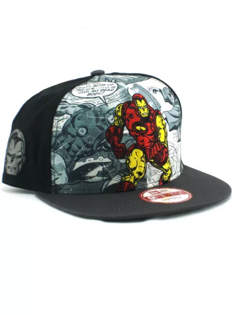 New Era Classic Iron Man 9fifty Snapback Hat Adjustable Marvel Avengers Black
