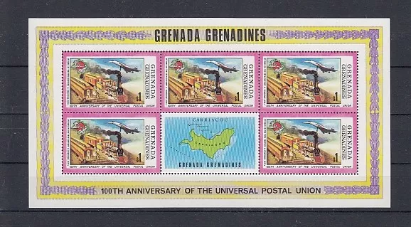 D. Eisenbahn - Lokomotiven  Grenada Grenadinen  29  Kleinbogen  **  (mnh)