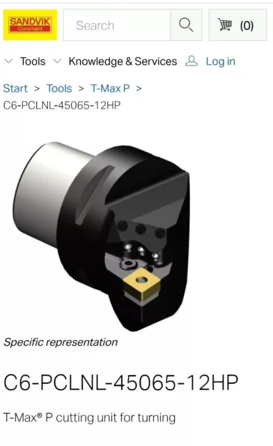 Sandvik Capto C6 Indexable Turning Head 65mm Pro C6-PCLNL-45065-12HP Sandvik Capto C6 Indexable Turning Head 65mm Pro C6-PCLNL-45065-12HP