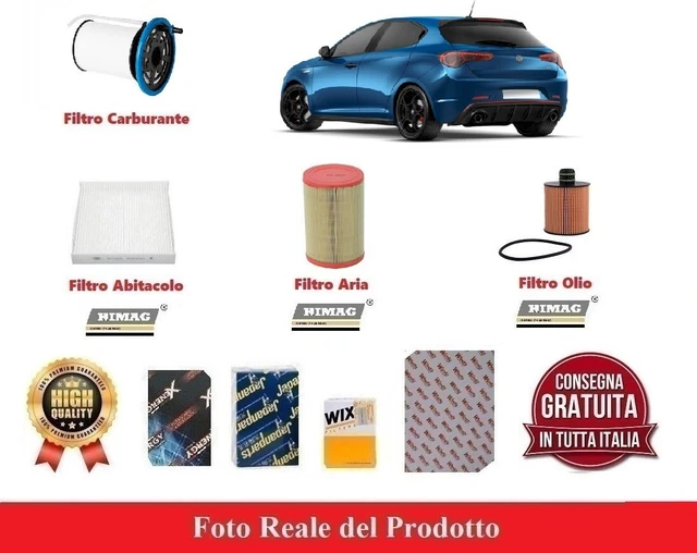 KIT TAGLIANDO 4 FILTRI ALFA ROMEO GIULIETTA 1.6 JTDM 75-88-85 KW - Foto 9