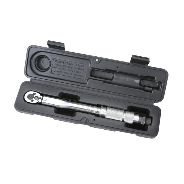 Drehmomentschlüssel 1/4" Zoll 2-24Nm Drehmoment Werkzeug Stecknüsse mit Koffer 11