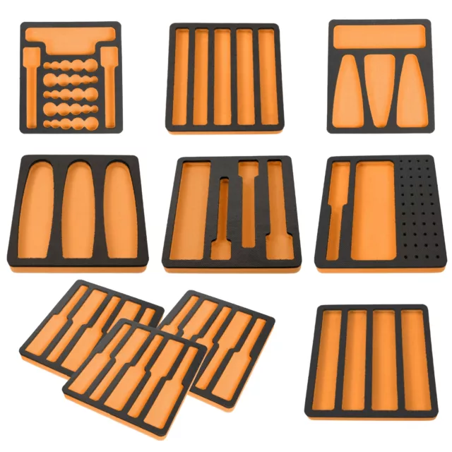 Tool Drawer Organizer Wrench Holder Insert Orange and Black Foam Tray 4  Pockets