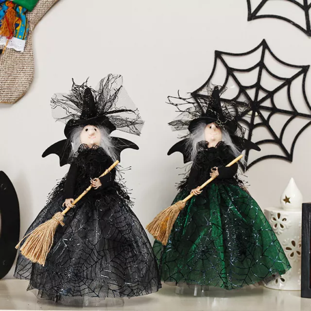 (Black) Halloween Witch Dolls Cute Witch Doll Ornaments Halloween Party