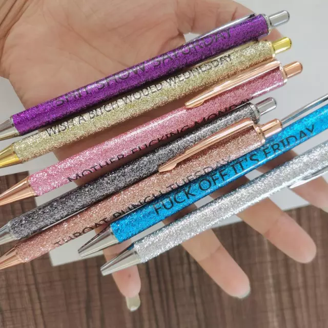 7PCS WITCHY FUNNY Pens Frankenstein Week Pens Weekday Glitter Pen Set  Office $20.45 - PicClick AU