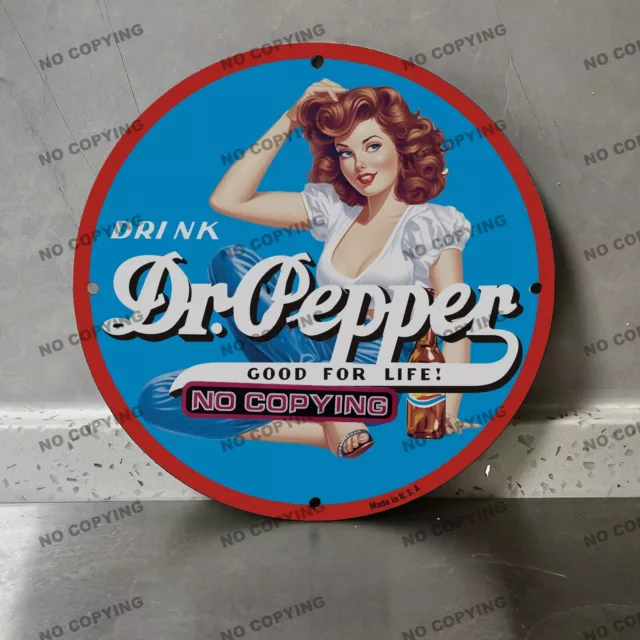 Vintage Dr Pepper Porcelain Sign Soda Beverage Bottle Grocery Store Advertising