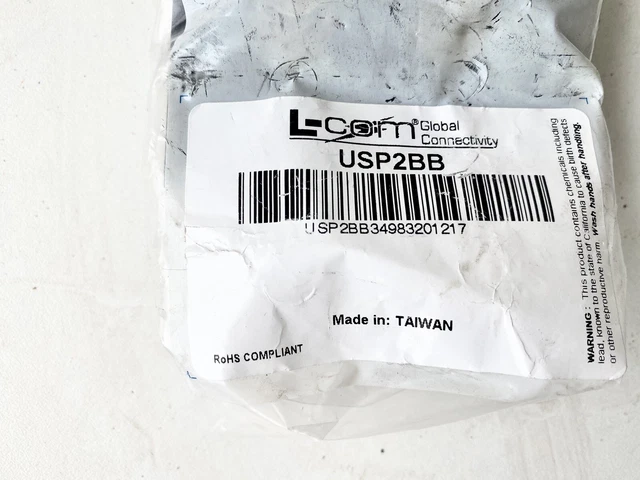 L-COM USP2BB Universale Sub-Panel, 2 BNC Feed-Thru Adattatori 2