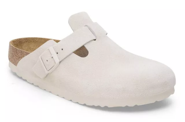 Birkenstock Boston BS Modern Suede Antique White Sz 41 / US 8 Men Brand New RARE