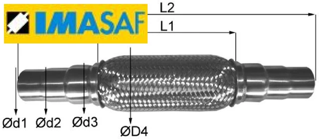 IMASAF 06.59.03 tubo flessibile per impianto gas di scarico tubo flessibile parte flessibile pezzo flessibile
