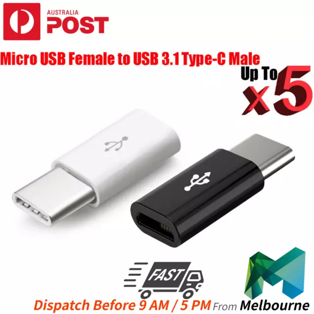 Micro USB Female to USB 3.1 Type-C Male Converter USB-C Data Cable OTG Adapter