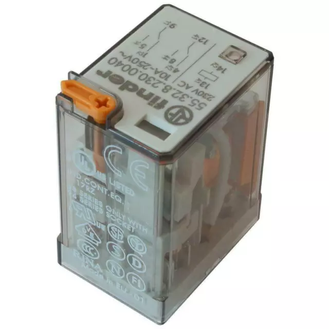 Finder 55.32.8.230.0040 Industrie-Relais 230V AC 2xUM 10A 250VAC Relay 855799