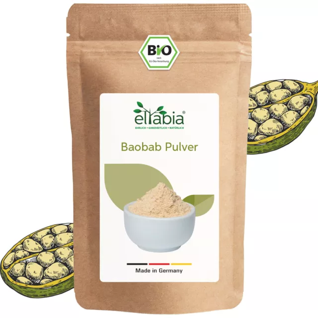 Bio Baobab Pulver 1kg | Affenbrotbaum Rohkost Vegan | für Bowl Smoothie Müsli