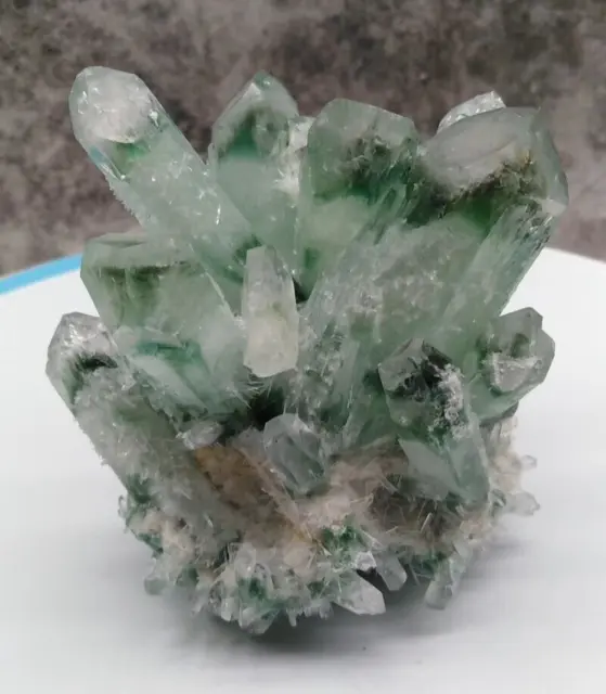 New Find Green Phantom Quartz Crystal Cluster Mineral Specimen Healing