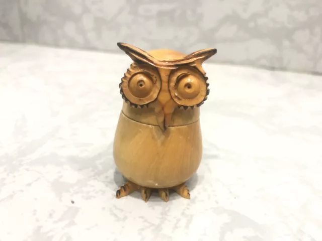 Statuette boite secrete hibou en bois - Collection hiboux & chouette