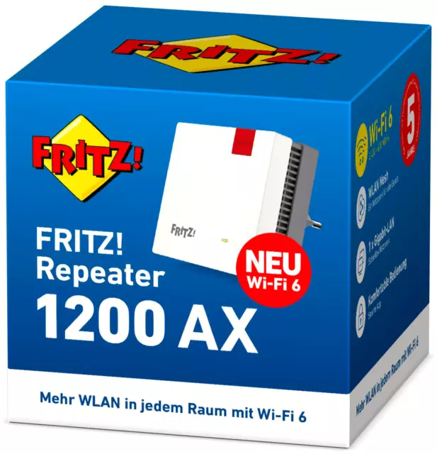 AVM FRITZ! Repeater 3000 Mbit/s WiFi 6 WLAN 1200 AX Mesh Fritzbox Verstärker NEU