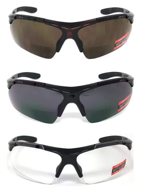 Innere Bifokale Sicherheits-Lese-Sonnenbrille Brille Sonnenleser Uv400 Z87.1 + Re95 2