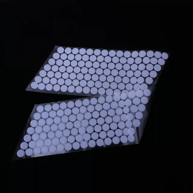 200 cintas redondas de 15 mm de diámetro cintas de gancho y bucle autoadhesivas de puntos (blancas)